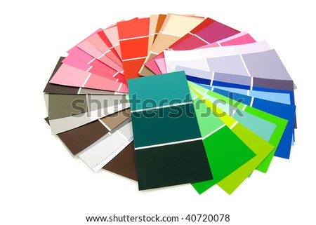 color samples for painting in circle, over white background