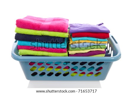 Picture Association - Page 3 Stock-photo--basket-filled-with-colorful-folded-laundry-over-white-background-71653717