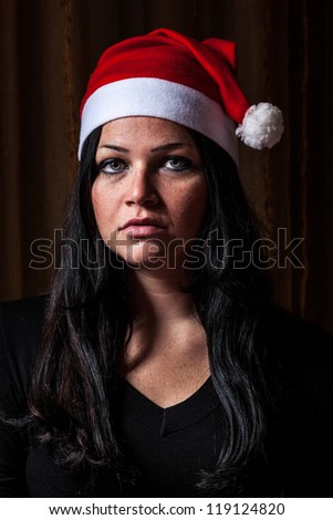 Bad Woman with Santa Hat
