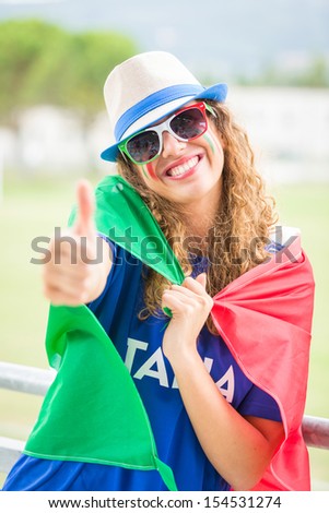 Italian Girl Supporter at Stadium
