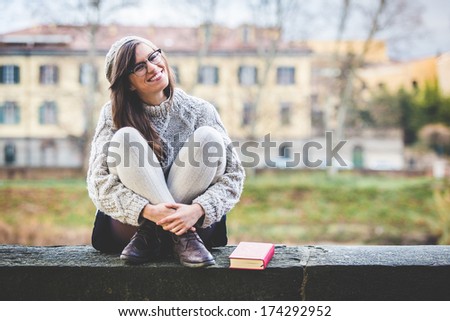 Beautiful Old Fashioned Female Student Outdoor