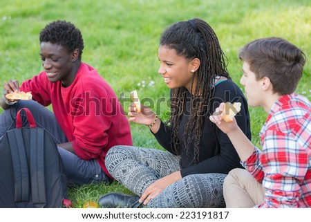Teen Friends Having a Break at Park