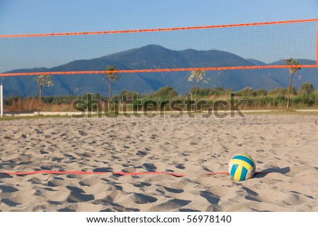 Selective Focus View of Beach Volley Ball next to playground