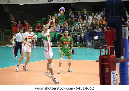 FLORENCE, ITALY - OCTOBER, 06: FIVB Men\'s Volleyball World Championship, Bulgaria vs Cuba at Nelson Mandela Forum on Oct 06 2010, Florence, Italy