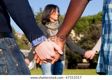 People Holding Hands In A Circle. people holding hands in