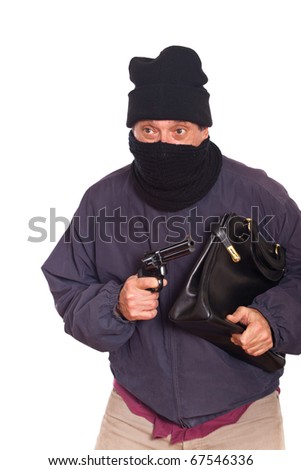 Thie Aiming a Gun on a Robbery