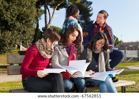 college students studying. stock photo : College Students