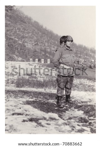 Old Photo of Man During Military Service
