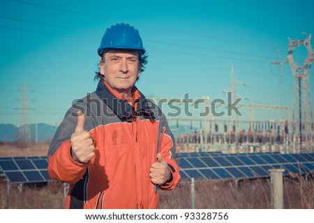 Engineer at Work In a Solar Power Station