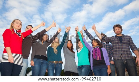 College Students with Thumbs Up