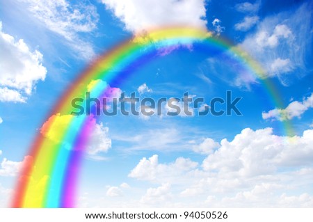 bright rainbow in the sky