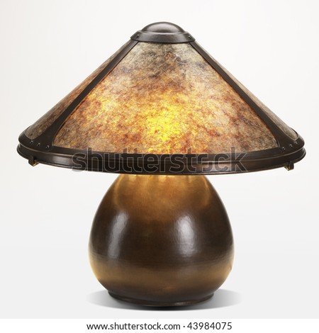 Mica Lamp Shades on Copper And Mica Shade Table Lamp Stock Photo 43984075   Shutterstock