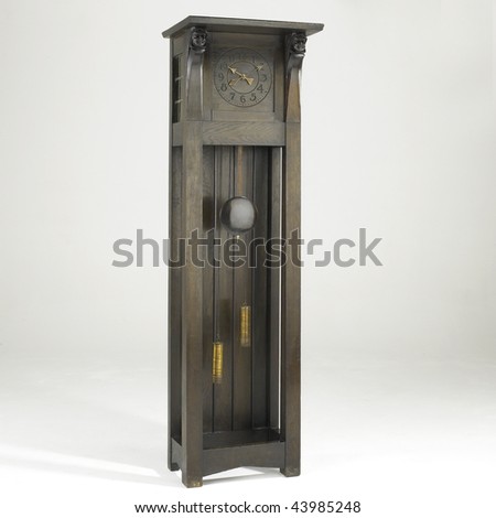 arts and crafts oak grandfather clock