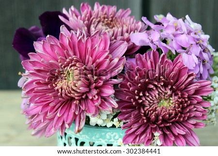 Floral background with purple daisy
