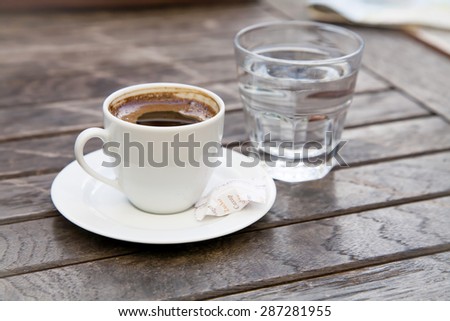 white cup of Turkish coffee \