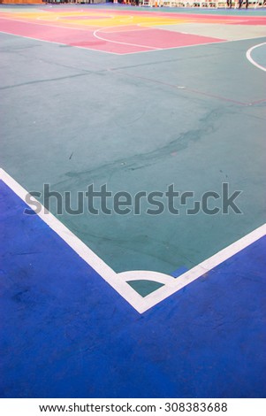 futsal court indoor sport stadium with mark, white line in the stadium.