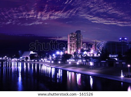 The River Torrens, Adelaide tinted by purple