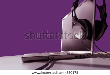 Headphones on Laptop