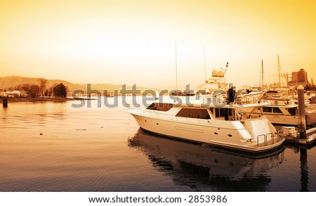 vancouver sunset. stock photo : Vancouver Sunset over a marina