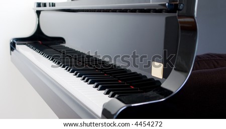 Closeup of keys on a beautiful Grand Piano