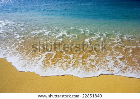 Beautiful tropical water lapping at the sand