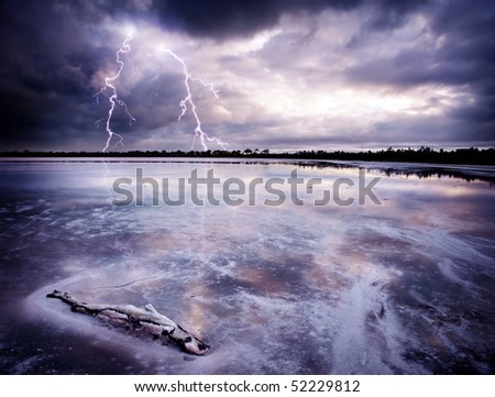Lightning Strikes a salt lake
