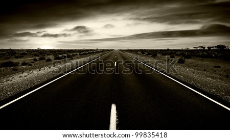 Dark and gloomy road