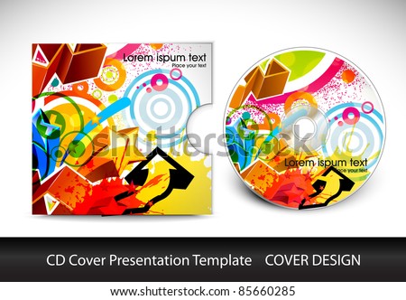 Logo Design Presentation Template on Stock Vector   Cd Cover Presentation Design Template   Editable Vector