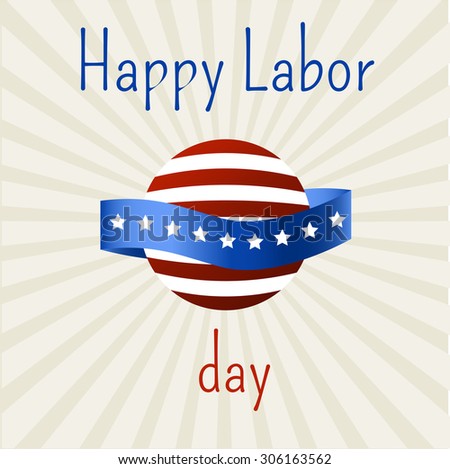 labor day.  Vector icon with the stylized American flag.  Holidays in America