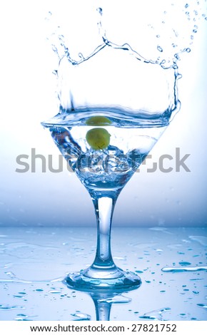 martini splash with olive