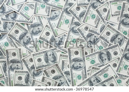 100 dollar bill background. One hundred dollar bills