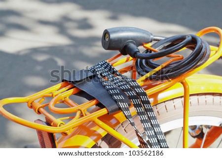 close-up bicycle luggage rack