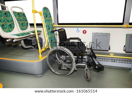 The image of wheelchair in a bus