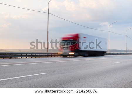 the image of a  truck in movement