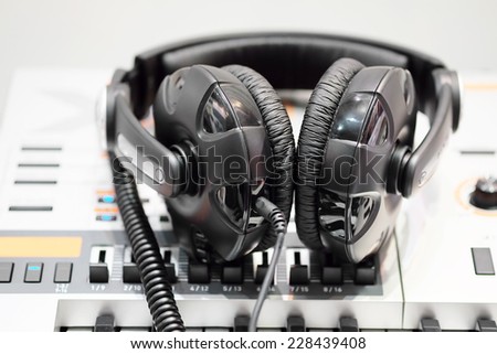 headphones isolated under the light background
