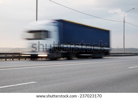 the image of a  truck in movement
