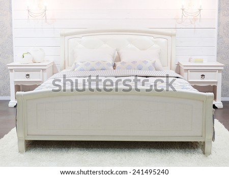 double bed isolated under the white background