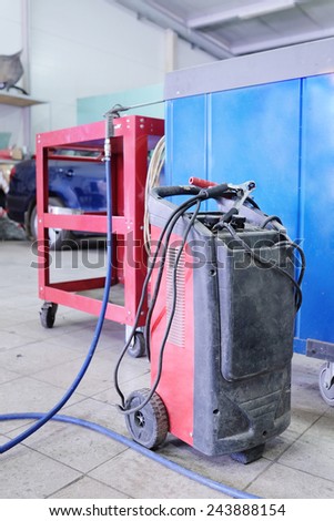 welding machine in the service station