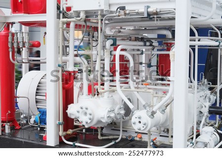 The image of a compressor station at the factory