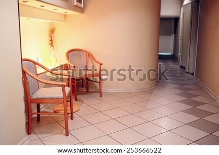 Interior of spa salon waiting room