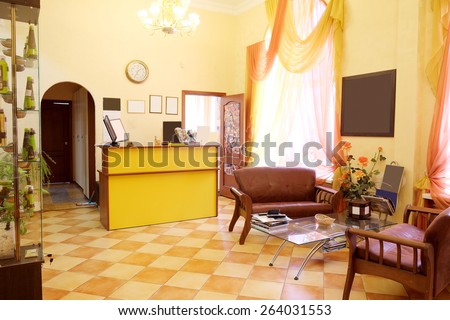Reception area at the beauty salon