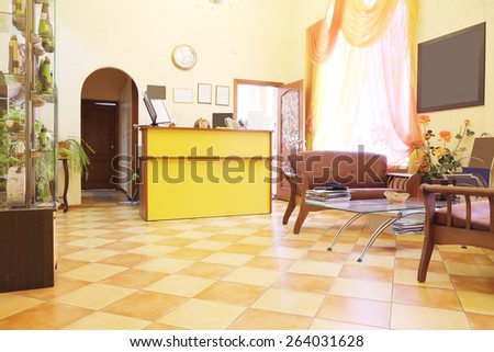 Reception area at the beauty salon
