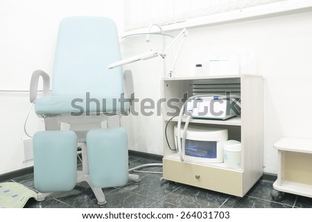 Interior of a pedicure room. Pedicure chair