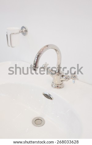 luxury water sink in bathroom