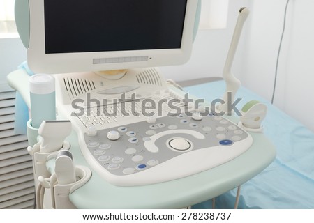 medical room with ultrasound diagnostic equipment