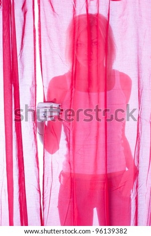 Girl Opening Curtains