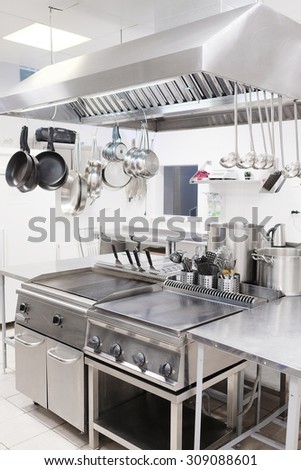 Professional kitchen in a restaurant