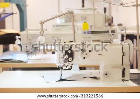 table with professional sewing machine