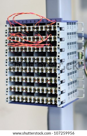 Telecommunication equipment  in a big datacenter.
