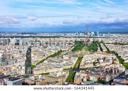 Panorama Of Paris From The Montparnasse Tower. France.